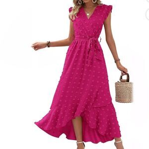 Chic Fuchsia Asymmetrical Dress